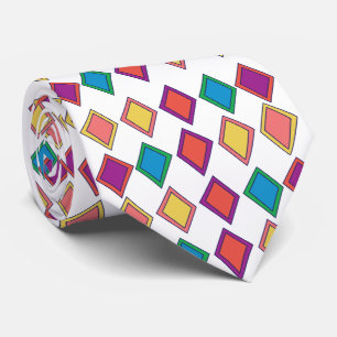 Kleurrijk Diamant Geometrisch Patroon Stropdas