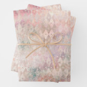 Kleurrijk diamantpatroon met vervorming inpakpapier vel (In situ)