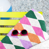 Kleurrijk Diamantpatroon Mid Century Modern Strandlaken