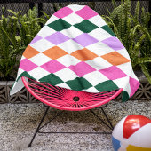 Kleurrijk Diamantpatroon Mid Century Modern Strandlaken