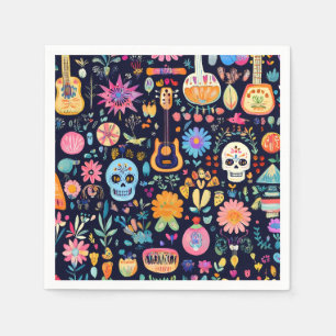 Kleurrijk Dias de los muertos patroon Servet