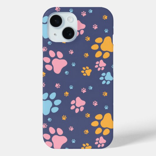 Kleurrijk Dierenpootafdrukken Patroon Case-Mate iPhone Case (Achterkant)