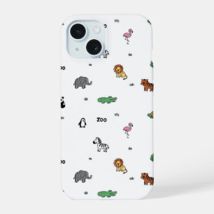 Kleurrijk Dierlijk Plezier in de Dierentuin iPhone 15 Case