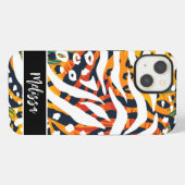 Kleurrijk dierprint Persoonlijk iPhone Hoesje (Achterkant horizontaal)