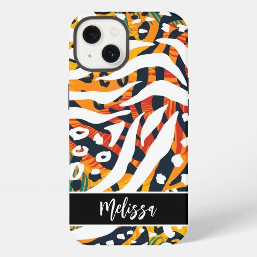 Kleurrijk dierprint Persoonlijk iPhone Hoesje (Achterkant)