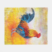 Kleurrijk digitaal kunststofschilder fleece deken (Voorkant (Horizontaal))