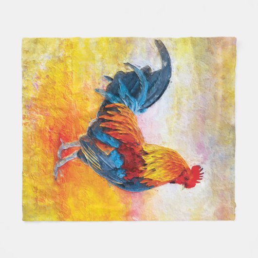 Kleurrijk digitaal kunststofschilder fleece deken (Voorkant (Horizontaal))