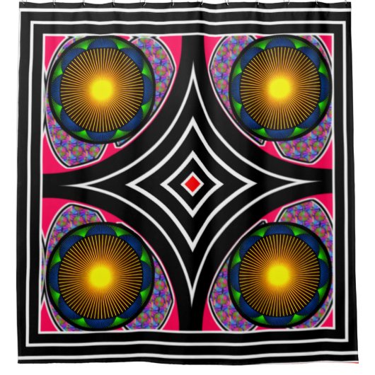 Kleurrijk Digitaal Ontwerp Douchegordijn – Levendi (Voorkant)