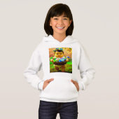 Kleurrijk Digitaal Ontwerp Meisjes Pullover Hoodie (Voorkant volledig)