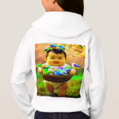 Kleurrijk Digitaal Ontwerp Meisjes Pullover Hoodie (Achterkant)
