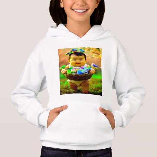 Kleurrijk Digitaal Ontwerp Meisjes Pullover Hoodie (Voorkant)