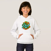Kleurrijk Digitaal Ontwerp Meisjes Pullover Hoodie (Voorkant volledig)