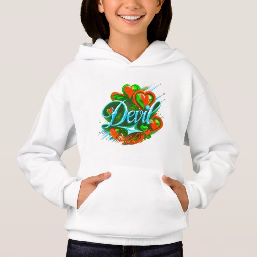 Kleurrijk Digitaal Ontwerp Meisjes Pullover Hoodie (Voorkant)