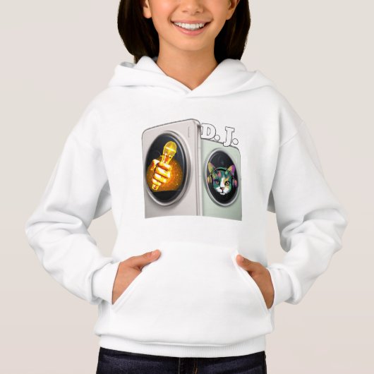 Kleurrijk Digitaal Ontwerp Meisjes Pullover Hoodie (Voorkant)