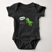Kleurrijk Dinosaur-patroon met naam T-Rex Romper (Voorkant)