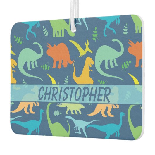 Kleurrijk Dinosaur-patroon om u aan te passen Luchtverfrisser (Links)