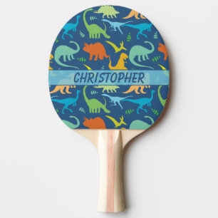Kleurrijk Dinosaur-patroon om u aan te passen Tafeltennisbatje
