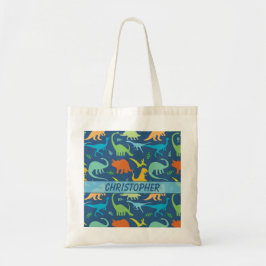Kleurrijk Dinosaur-patroon om u aan te passen Tote Bag