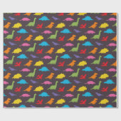Kleurrijk dinosauripatroon, kinder cadeaupapier (Vlak)