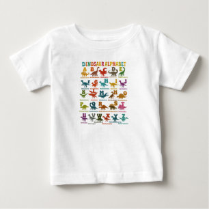 Kleurrijk Dinosaurus Alfabet T-shirt voor Kinderen