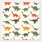 Kleurrijk Dinosaurus Patroon  Behang (Voorkant)