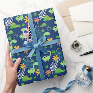 Kleurrijk Dinosauruspatroon  Cadeaupapier