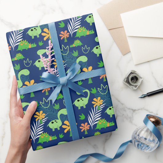 Kleurrijk Dinosauruspatroon  Cadeaupapier (Geschenken)
