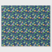 Kleurrijk Dinosauruspatroon  Cadeaupapier (Vlak)