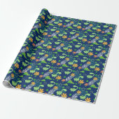 Kleurrijk Dinosauruspatroon  Cadeaupapier (Uitgerold)