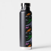 Kleurrijk dinosauruspatroon (donker) waterfles (Rechts)
