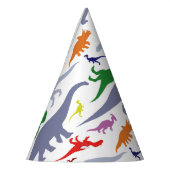 Kleurrijk dinosauruspatroon (licht) feesthoedjes (Links)