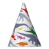 Kleurrijk dinosauruspatroon (licht) feesthoedjes (Rechts)