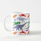 Kleurrijk dinosauruspatroon (licht) koffiemok (Links)
