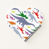 Kleurrijk dinosauruspatroon (licht) notitieboek (Achterkant)