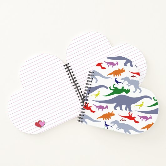 Kleurrijk dinosauruspatroon (licht) notitieboek (Binnen)