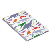 Kleurrijk dinosauruspatroon (licht) notitieboek (Rechterzijde)