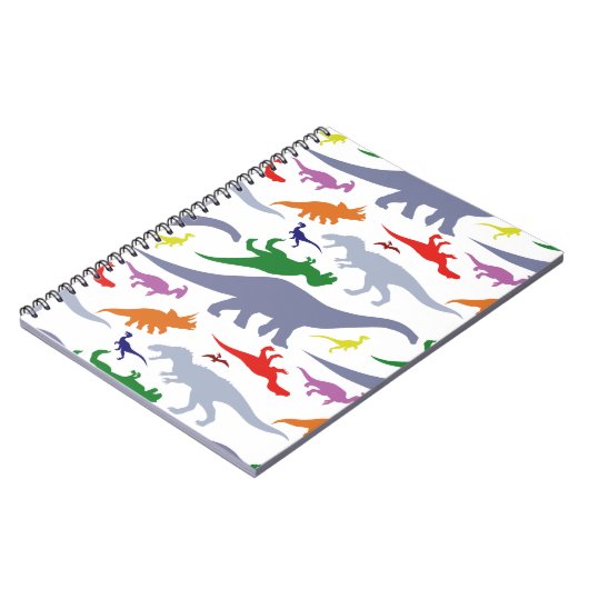 Kleurrijk dinosauruspatroon (licht) notitieboek (Linkerzijde)
