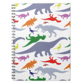 Kleurrijk dinosauruspatroon (licht) notitieboek (Voorkant)