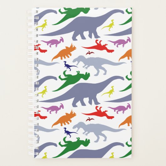 Kleurrijk dinosauruspatroon (licht) planner (Voorkant)