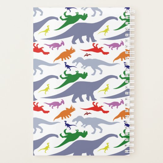 Kleurrijk dinosauruspatroon (licht) planner (Achterkant)