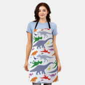 Kleurrijk dinosauruspatroon (licht) schort (Gedragen)