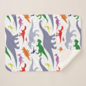 Kleurrijk dinosauruspatroon (licht) sherpa deken (Voorkant (horizontaal))