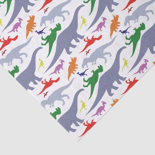 Kleurrijk dinosauruspatroon (licht) tissuepapier (Detail)