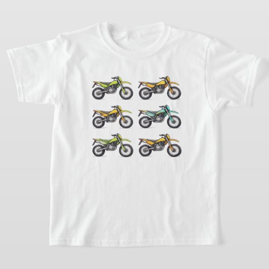 Kleurrijk Dirt Bikes Collectie T-shirt (Laagn)