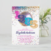 Kleurrijk Disco 1985 40ste Verjaardagsfeest Aanpas Kaart (Staand voorkant)