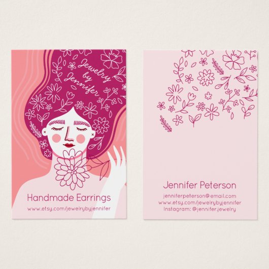 Kleurrijk display van florale afbeelding visitekaartje (Voorkant /achterkant)