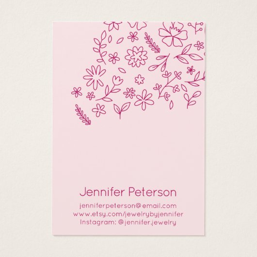 Kleurrijk display van florale afbeelding visitekaartje (Achterkant)