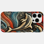 Kleurrijk dolfijnreliëf ontwerp Case-Mate iPhone case (Achterkant (horizontaal))