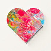 Kleurrijk donkerroze en groen abstract notitieboek (Achterkant)