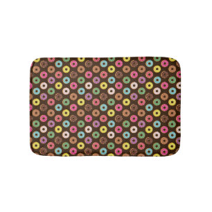 Kleurrijk Donut-patroon in chocolade Badmat